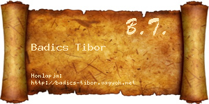 Badics Tibor névjegykártya